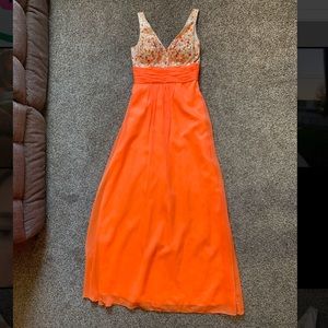 Orange Formal Maxi Gown size 4